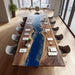 luxury wooden epoxy conference table for spacious meeting rooms in new york