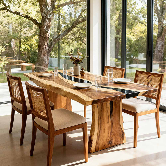 solid wood epoxy dinning table for kitchens & living spaces in Pennsylvania