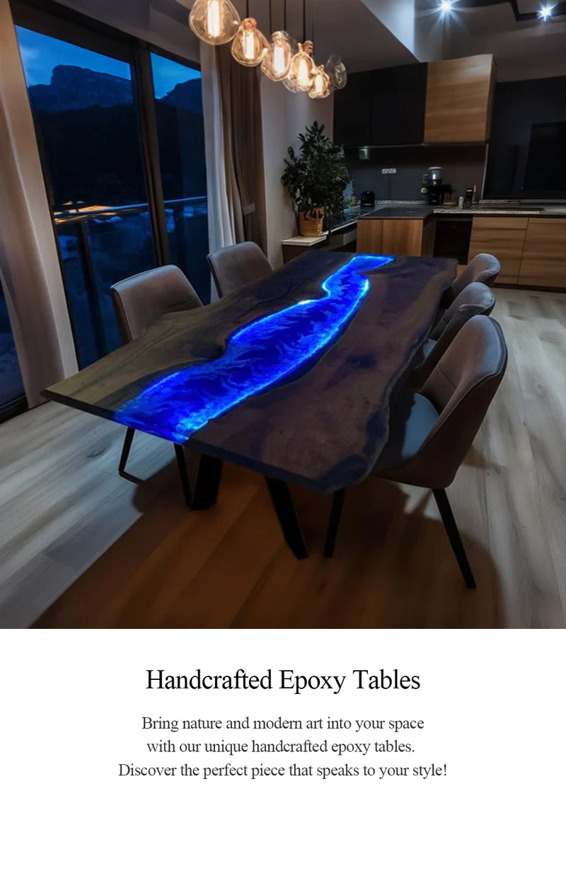 A versatile handcrafted table designed to complement dining areas, office spaces, kitchen bars, and more.