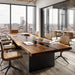 modern black walnut wood epoxy conference table for meeting rooms in new jersey