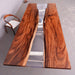 Walnut epoxy dining table measuring 60 by 144 inches with clear resin finish