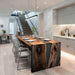 modern wooden epoxy waterfall table for kitchen & dinning spaces in las vegas