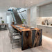 modern wooden epoxy waterfall table for kitchen & dinning spaces in las vegas