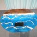 Walnut live edge ocean wave coffee table with handcrafted resin