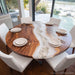 handmade wooden epoxy dinning table for modern homes in florida